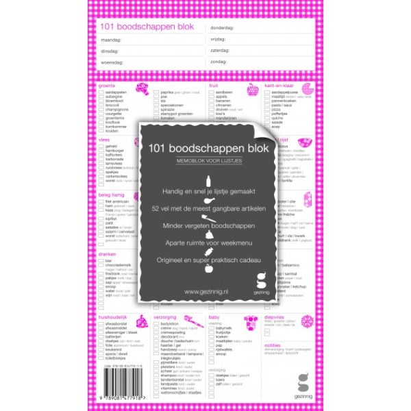 101 boodschappen roze