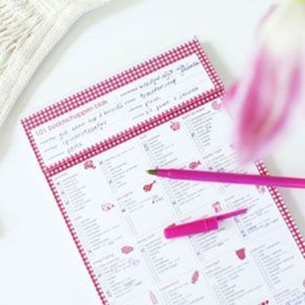 101 boodschappen blok- roze