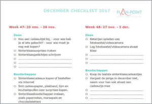 December checklist 2017