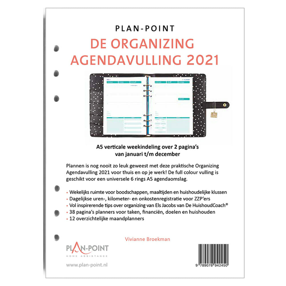 Guggenheim Museum troosten Regeringsverordening De Organizing Agendavulling 2021 - A5 verticale weekindeling